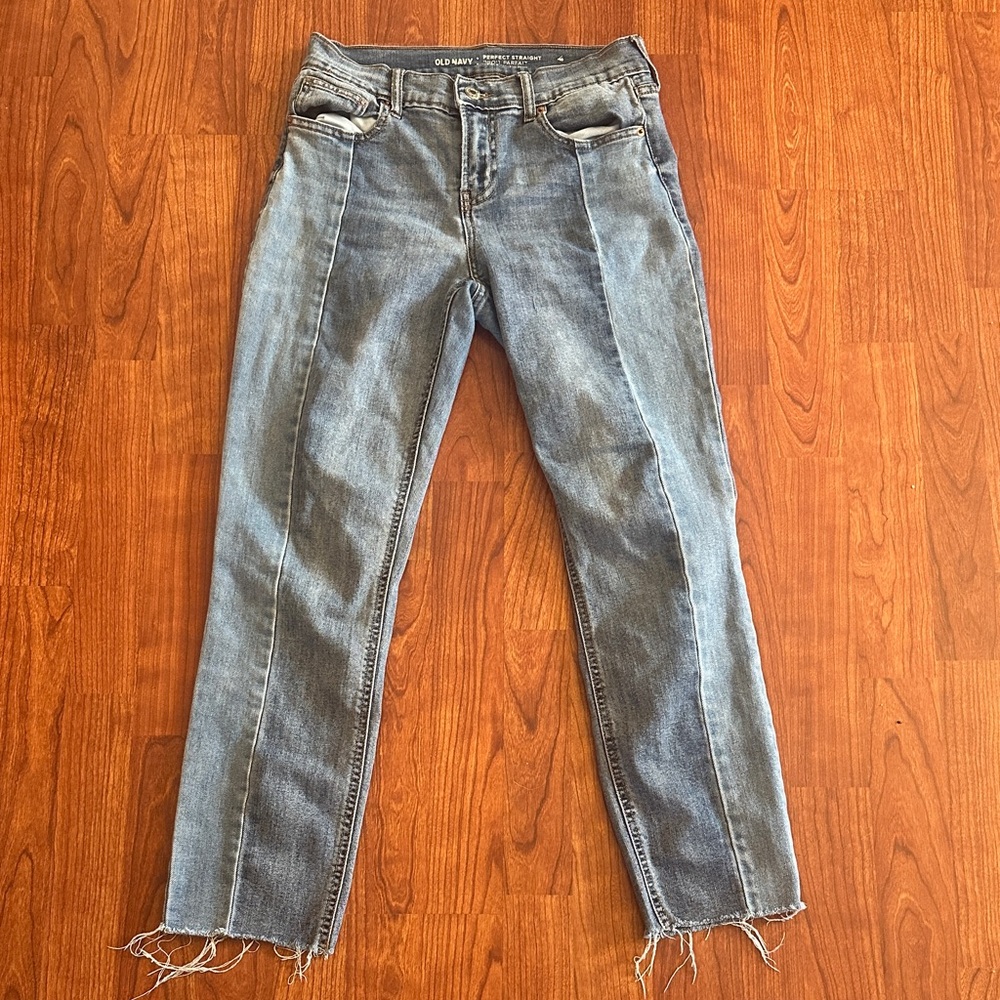 Old Navy Perfect Straight Leg Blue Jeans size 0